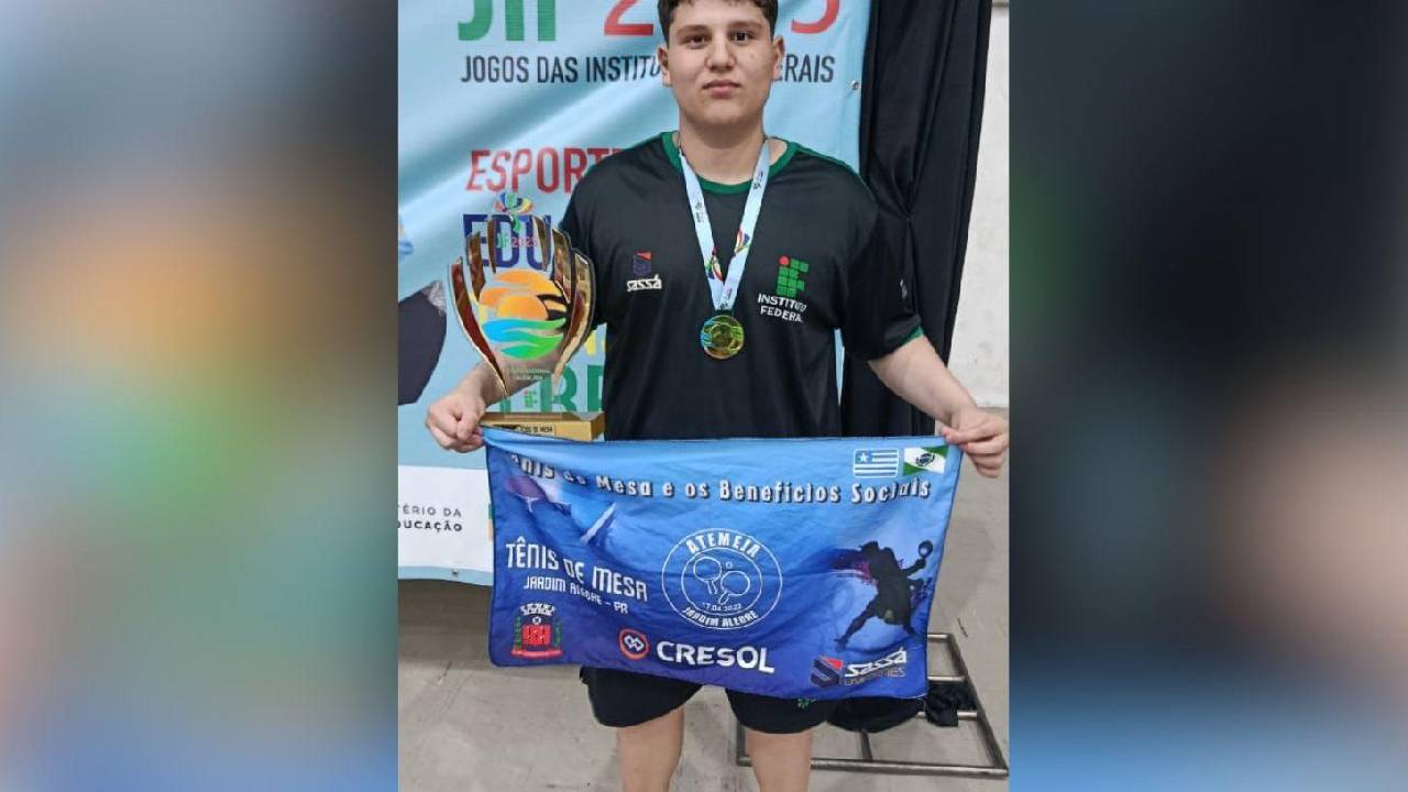 Atleta de Jardim Alegre se destaca no Tênis de Mesa na etapa nacional do JIF em Natal/RN