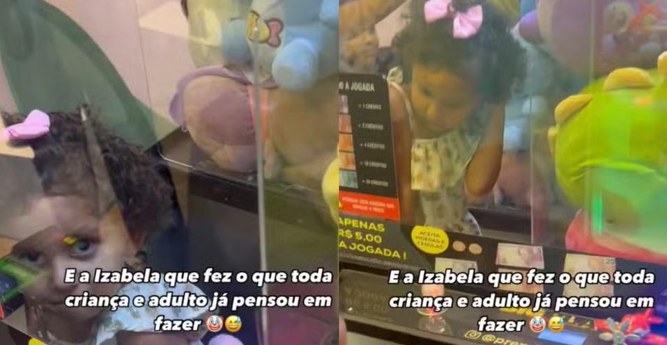 Criança fica presa em máquina de ursos de pelúcias, escolhe brinquedo e mobiliza resgate em SC