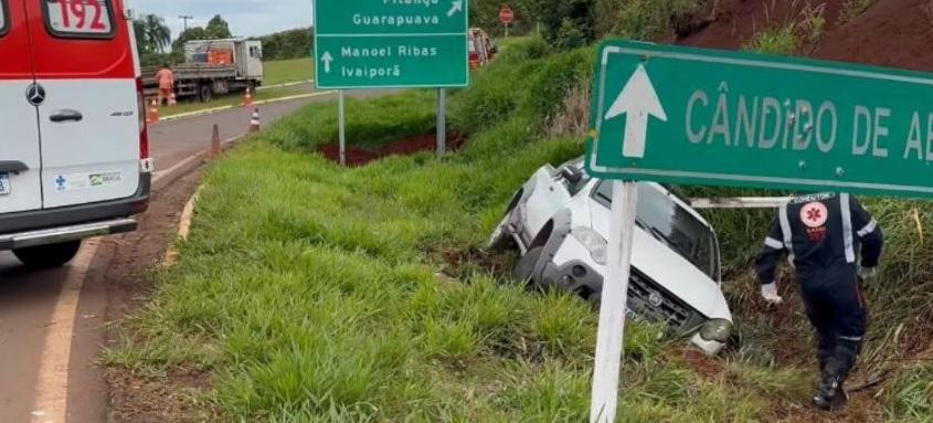 Motorista de Fiat Strada morre após acidente em Manoel Ribas