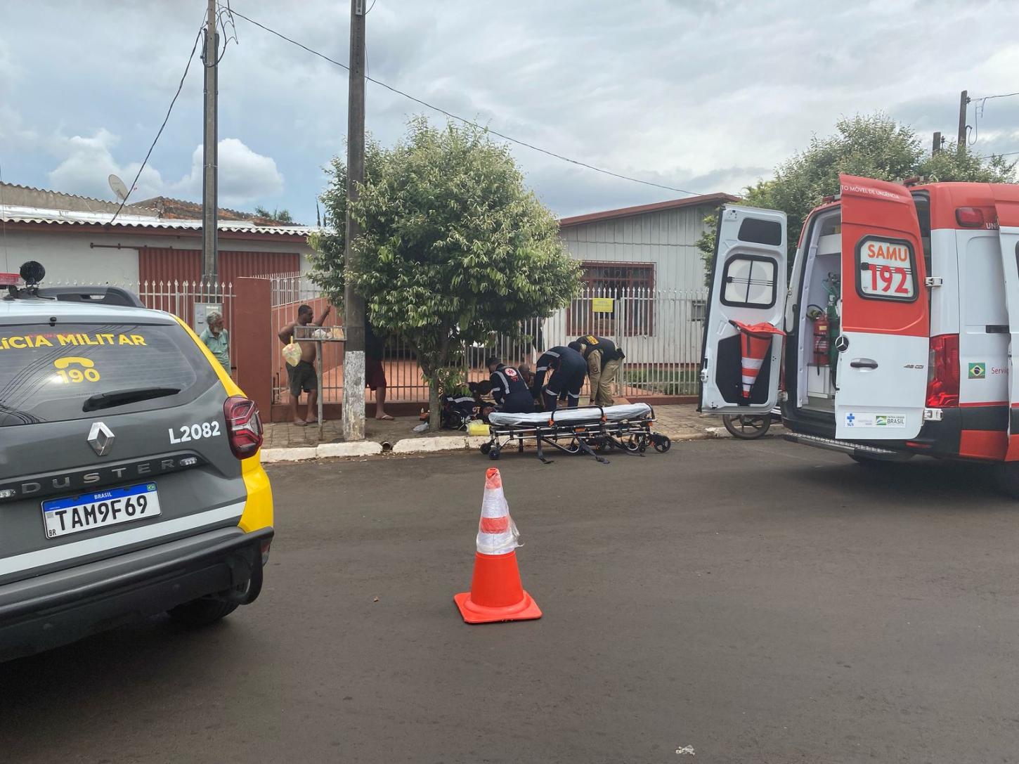Motociclista fica ferido em acidente no centro de Jardim Alegre