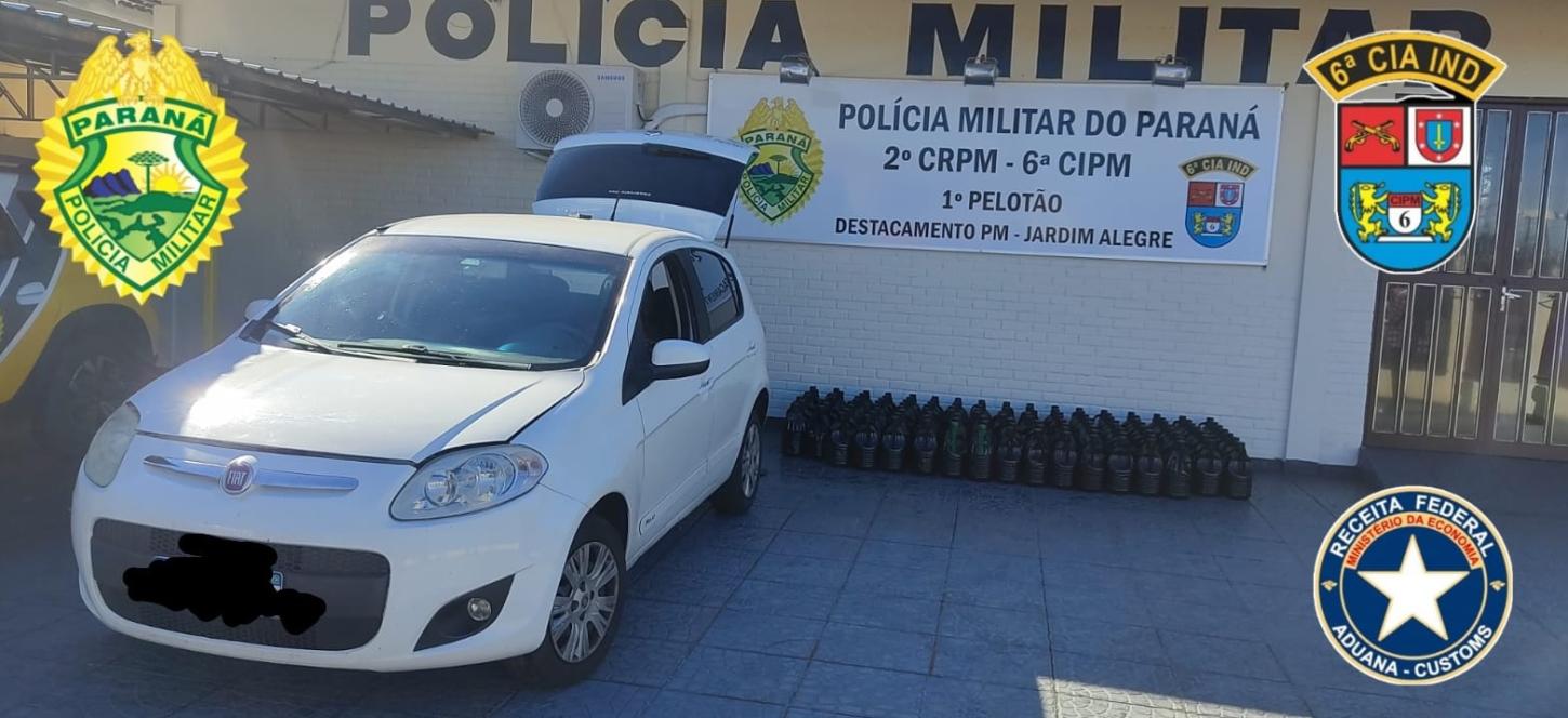 ATUALIZAÇÃO: Polícia Militar apreende azeite contrabandeado e esteroides anabolizantes em Lidianópolis
