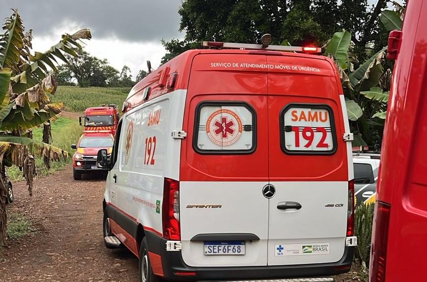 Motociclista fica ferido após queda na zona rural de Jardim Alegre