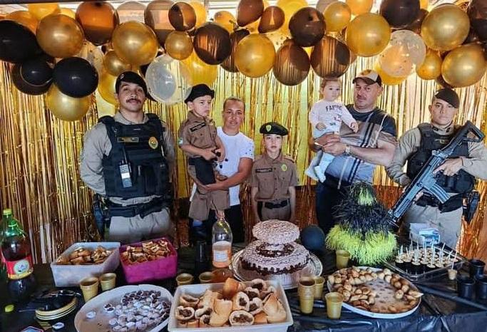 Mãe agradece presença da Polícia Militar em festa de aniversário da filha em Jardim Alegre