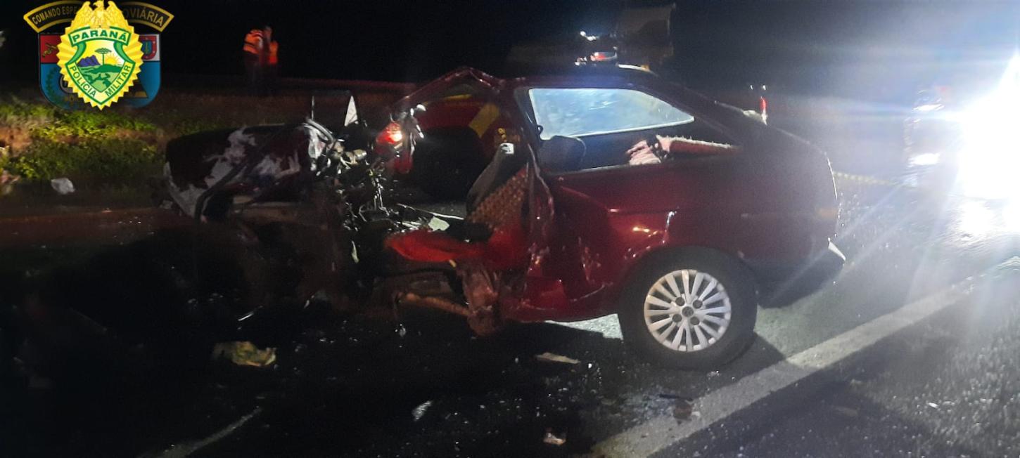 Idoso morre e cinco ficam feridos, incluindo criança, em colisão frontal entre Ivaiporã e Arapuã