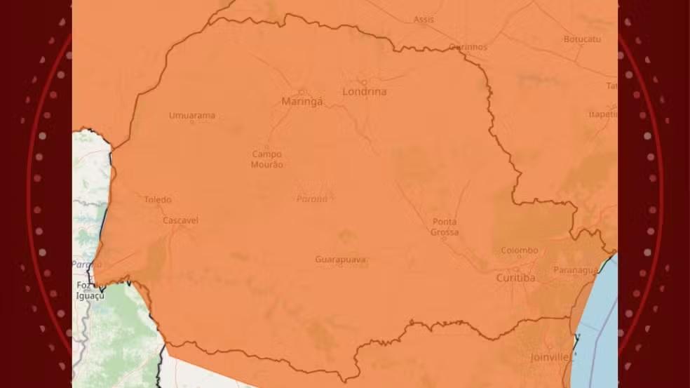 Paraná recebe alerta de tempestades com ventos de até 100 km/h