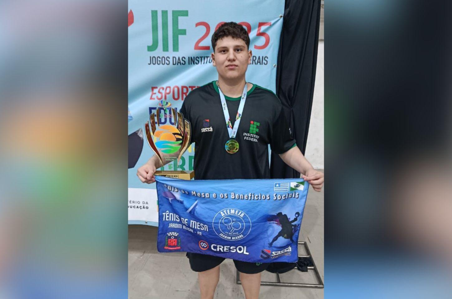 Atleta de Jardim Alegre se destaca no Tênis de Mesa na etapa nacional do JIF em Natal/RN