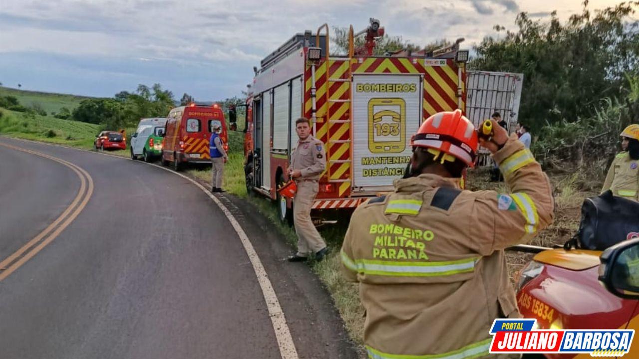 Caminhoneiro morre após tombamento na PR-170, entre Novo Itacolomi e Borrazópolis