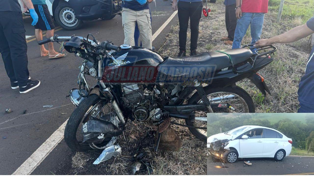 Colisão frontal deixa motociclista morto na PR-848, em Ariranha do Ivaí