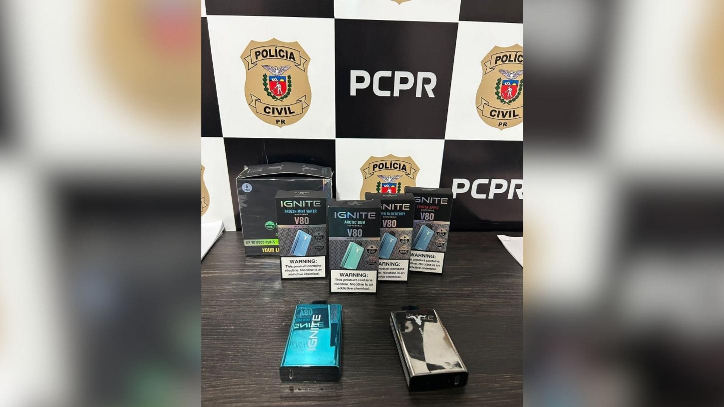 A Polícia Civil de Ivaiporã apreende cigarros eletrônicos e prende suspeito em Arapuã