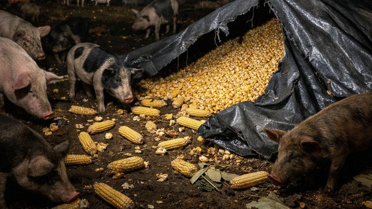 Porcos invadem chácara durante a madrugada e causam prejuízo a agricultor em Lidianópolis