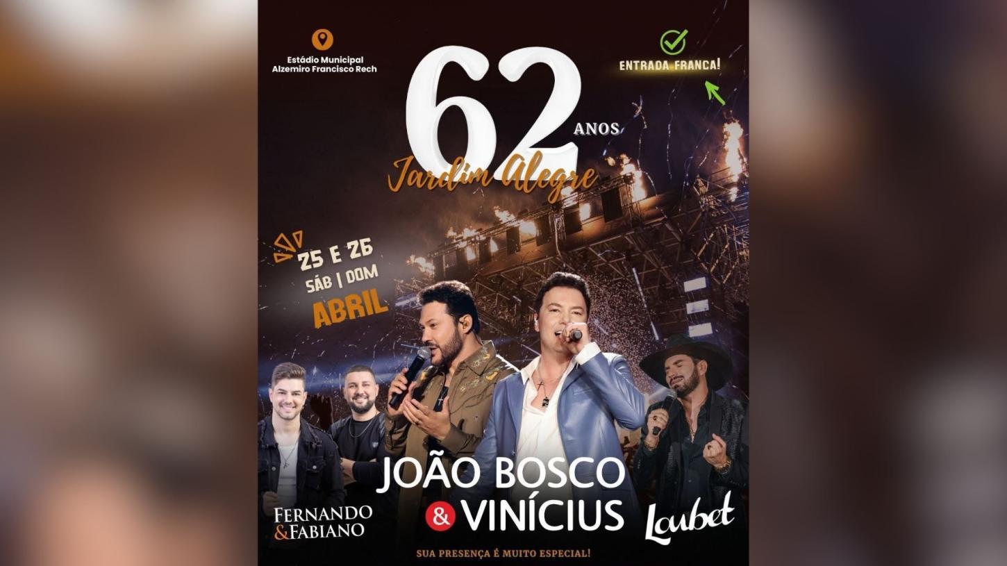 Jardim Alegre finaliza preparativos para festa de 62 anos com shows nacionais neste fim de semana