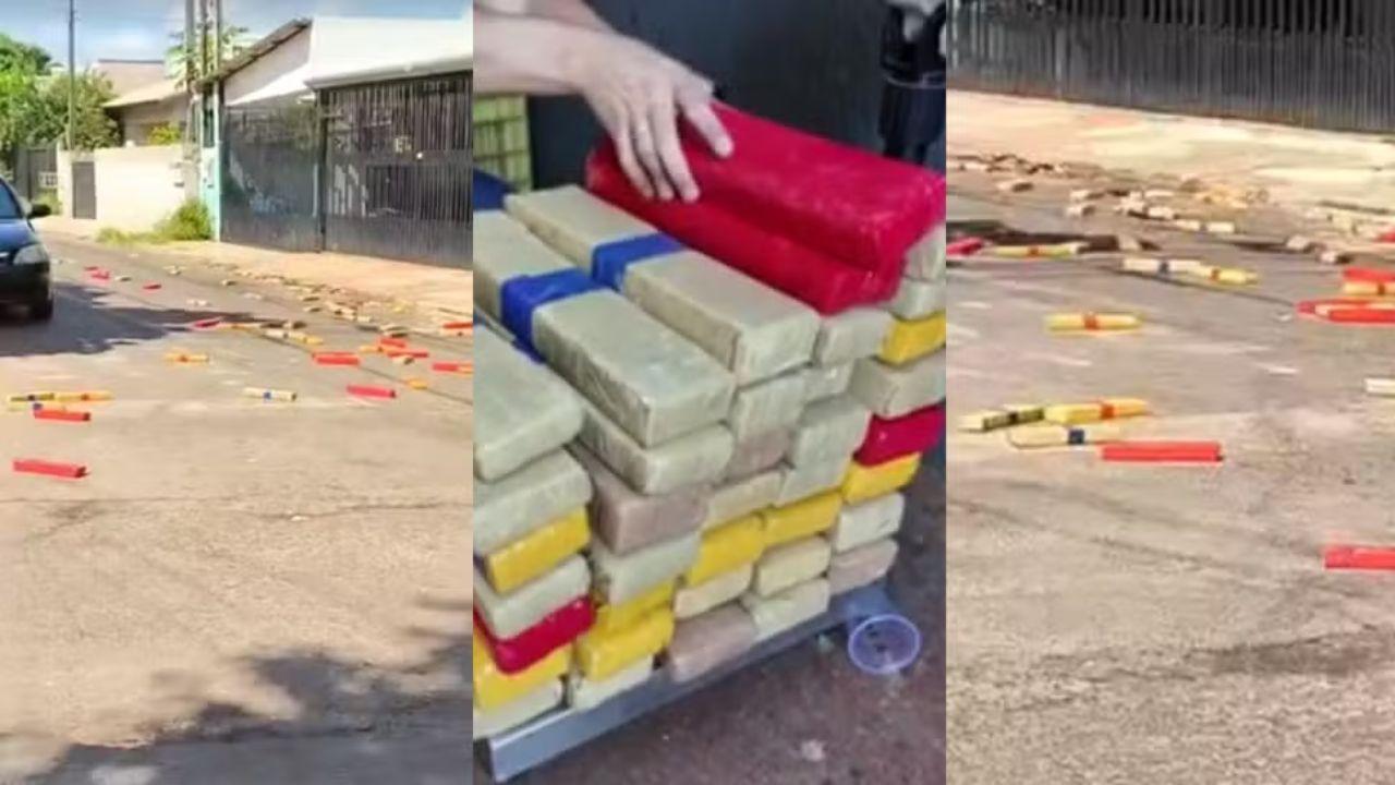 Motorista esquece porta-malas aberto e espalha drogas em ruas de Foz do Iguaçu; polícia apreende 4 toneladas em depósito