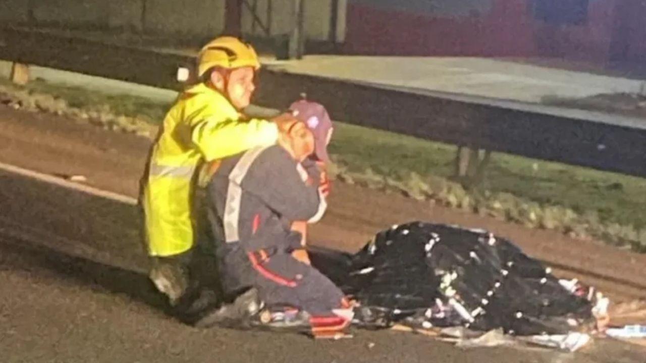 Socorrista de Faxinal encontra o próprio filho morto em acidente na BR-376 e imagem comove a internet