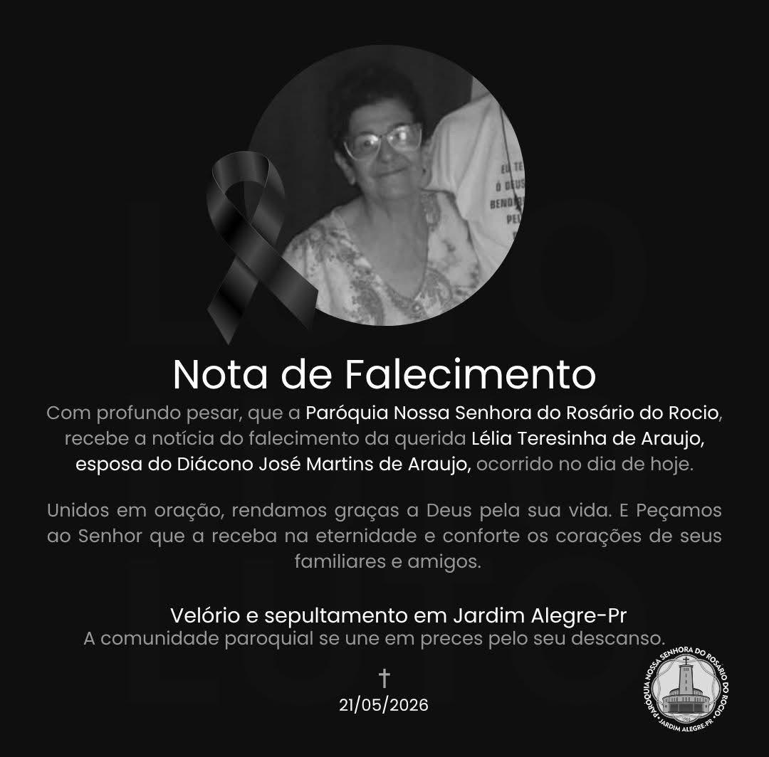 Na publicação, a comunidade religiosa destacou a trajetória de fé da moradora