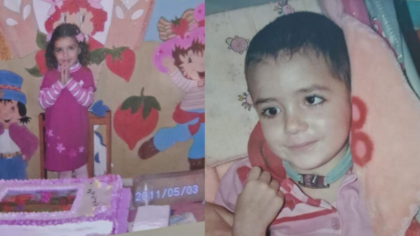 À esquerda, Juliana aos 3 anos durante a festa de aniversário em 2011; à direita, meses depois, já enfrentando o diagnóstico