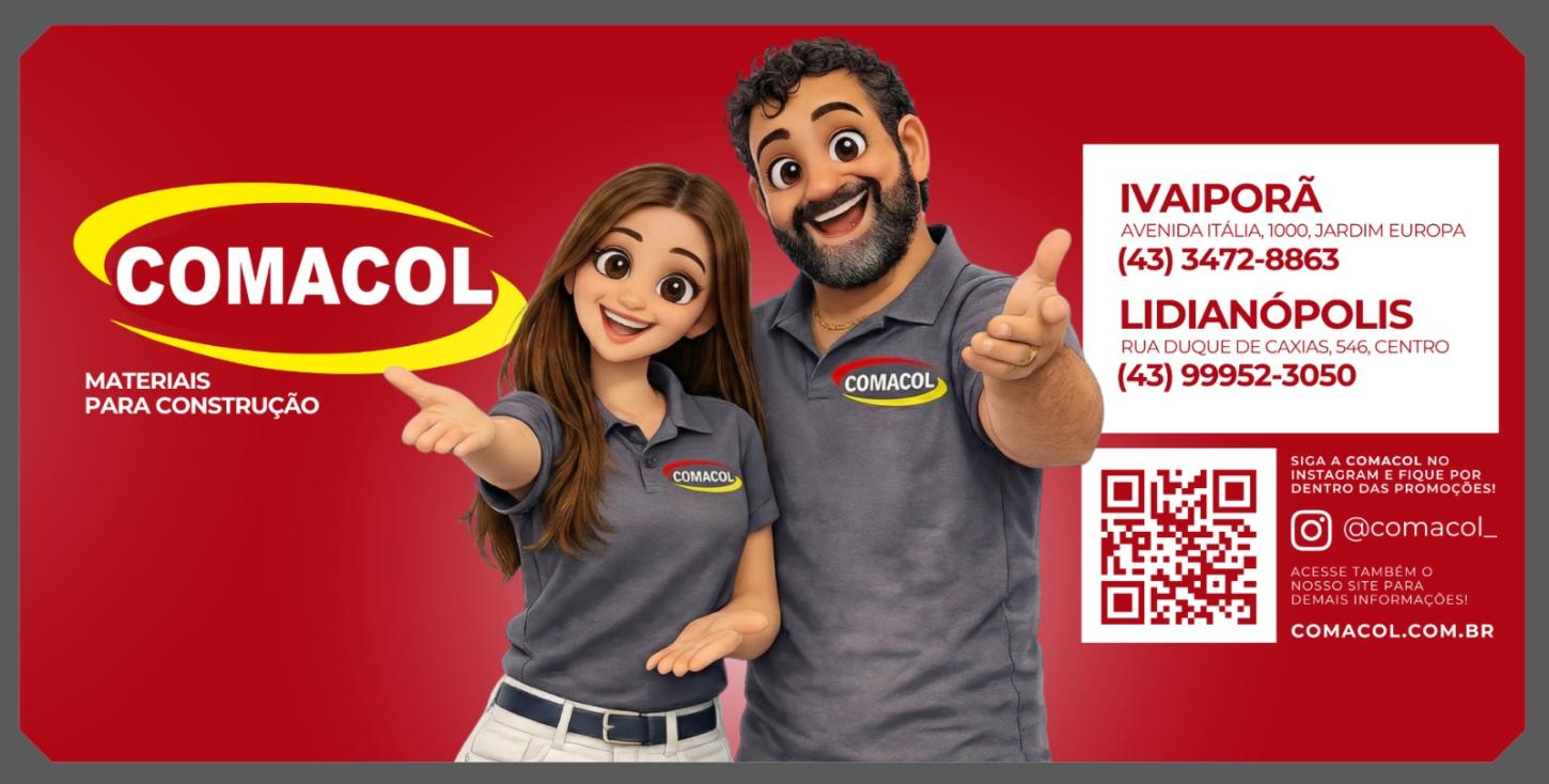 A Comacol está presente em Ivaiporã e Lidianópolis levando qualidade, variedade e as melhores ofertas para sua construção e reforma.