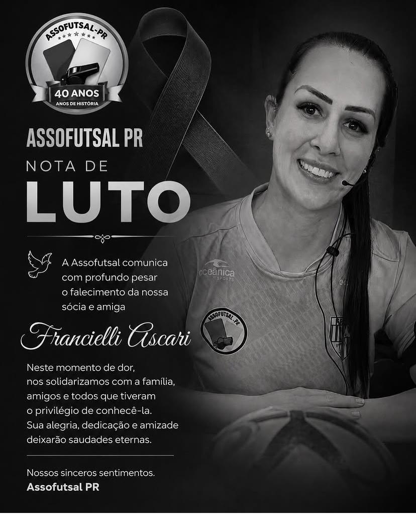 Assofutsal PR lamentou o falecimento de Francielli