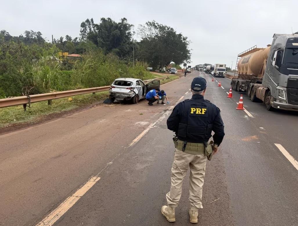 Capotamento mata três mulheres na BR-376, em Mandaguaçu