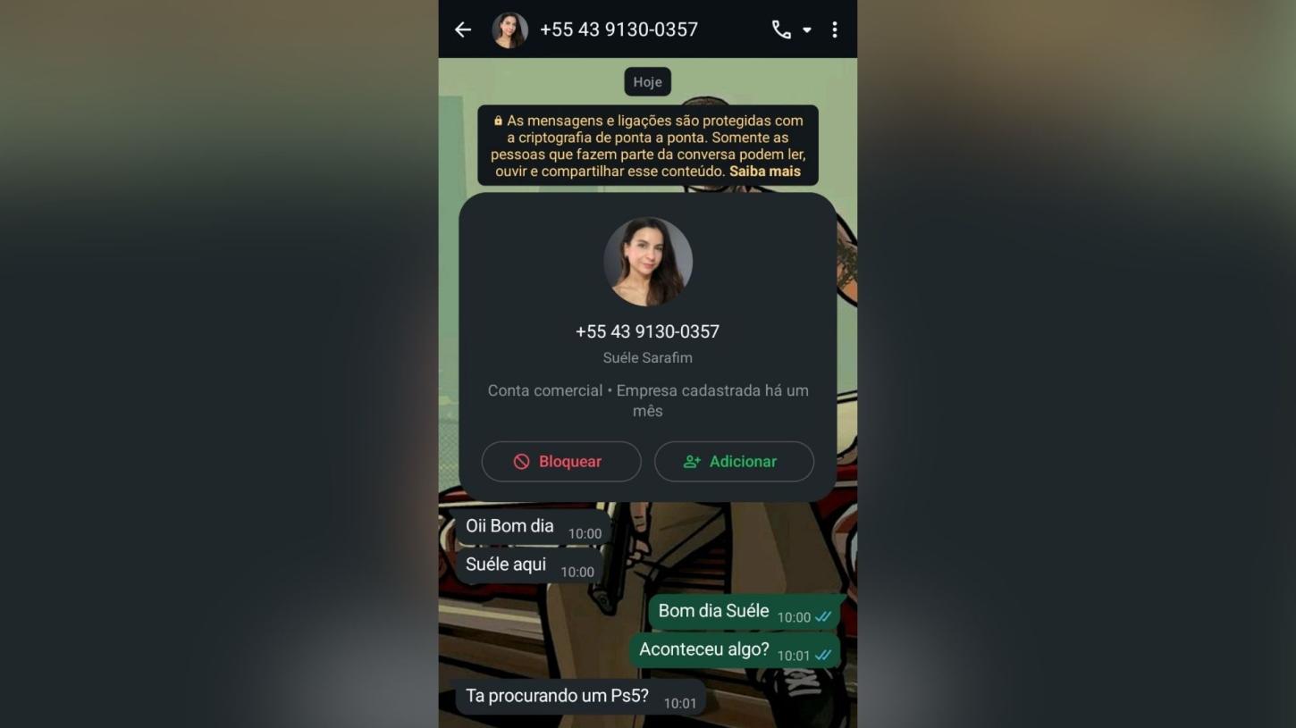 Golpistas usam imagem de moradora para tentar aplicar golpe em Jardim Alegre