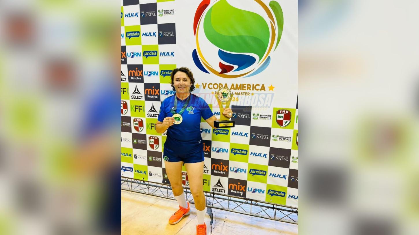 Roseli Mostachio, de Jardim Alegre, é campeã da Copa América após convocação para a Seleção Brasileira de Handebol Master