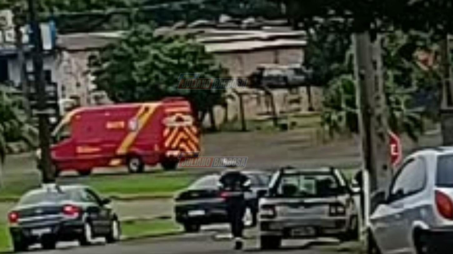 Colisão entre motocicleta e Saveiro deixa um homem ferido no trevo de saída para Ivaiporã, em Jardim Alegre