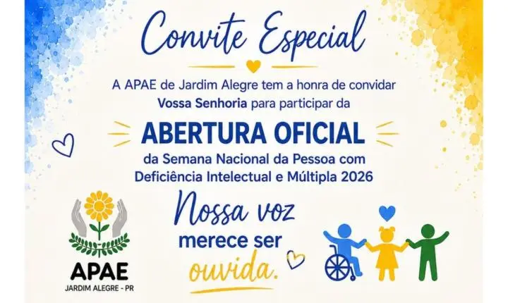 APAE de Jardim Alegre realiza abertura da Semana Nacional da Pessoa com Deficiência Intelectual e Múltipla 2026
