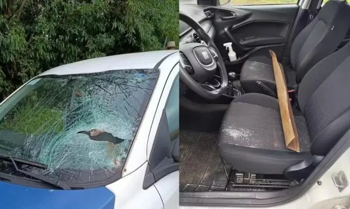 Barra de ferro atravessa para-brisa de carro e atinge dois homens durante viagem no Paraná; os dois tiveram ferimentos e receberam alta no mesmo dia