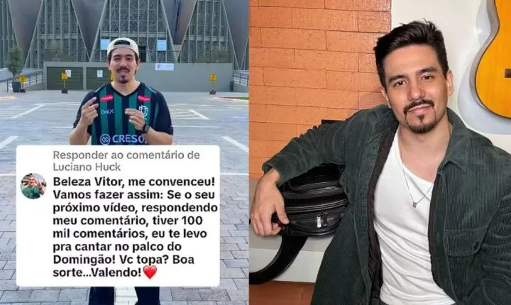 Cantor de Maringá que foi desafiado por Luciano Huck se apresenta no Domingão neste domingo (2)