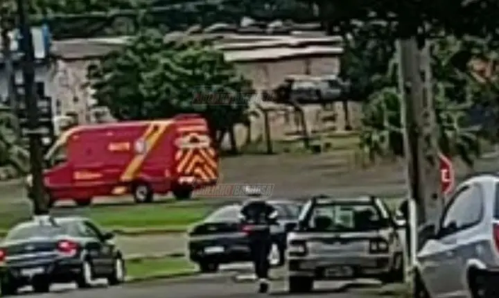 Colisão entre motocicleta e Saveiro deixa um homem ferido no trevo de saída para Ivaiporã, em Jardim Alegre