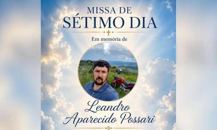 Família de Leandro Possari agradece apoio da comunidade e convida para missa de sétimo dia em Jardim Alegre