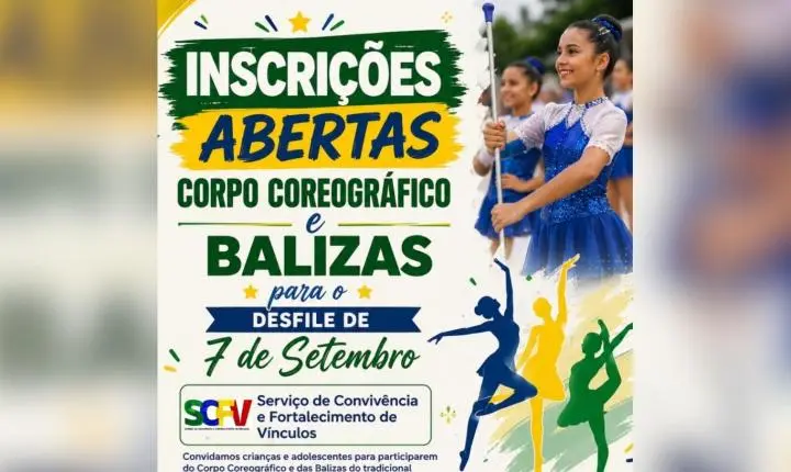 Jardim Alegre abre inscrições para Corpo Coreográfico e Balizas do desfile de 7 de Setembro