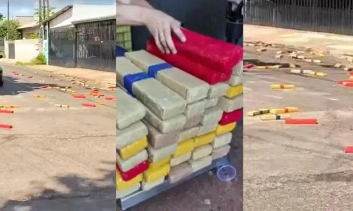 Motorista esquece porta-malas aberto e espalha drogas em ruas de Foz do Iguaçu; polícia apreende 4 toneladas em depósito