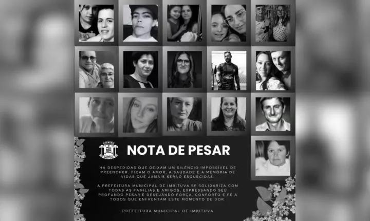Prefeitura de Imbituva divulga fotos das 23 vítimas do acidente na BR-373