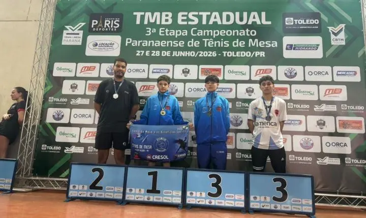 Tênis de mesa de Jardim Alegre conquista 7 pódios e tem melhor resultado da história no Paranaense