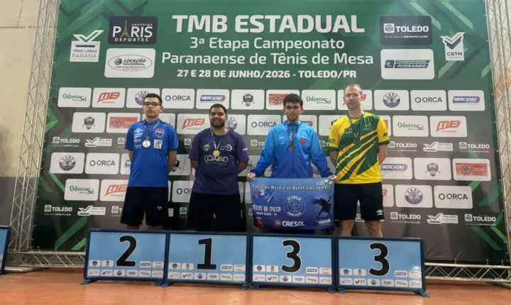 Tênis de mesa de Jardim Alegre conquista 7 pódios e tem melhor resultado da história no Paranaense