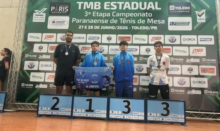 Tênis de mesa de Jardim Alegre conquista 7 pódios e tem melhor resultado da história no Paranaense
